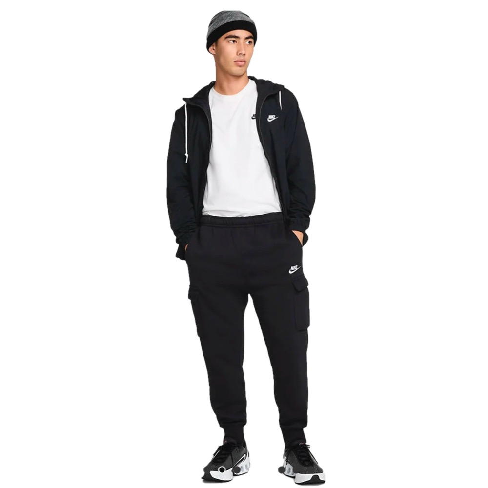 Nike Sportswear Club Fleece Men's Cargo Pants Black Size XL - Picture 3 of 10